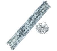 Yvxotrxnk 13G forBicycle Spokes Lot de 36 sabots de roue en acier au carbone galvanisé, 239 mm, pour réparation de vélo de montagne, ton argenté (271 mm)