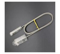 Yvxotrxnk Brosse d'aquarium professionnelle à double tête, avec tube flexible en acier inoxydable, pour réservoir d'eau, tuyau de lys, tuyau d'air et accessoires de pompe (blanc, 90 cm)