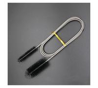 Yvxotrxnk Brosse de nettoyage d'aquarium à double tête, en acier inoxydable, flexible et tuyau d'air, kit de nettoyage complet pour réservoir à poissons, noir, 90 cm
