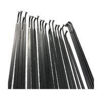 Yvxotrxnk Lot de 12 rayons PSR 1432 AERO, J-Bend 14G en acier inoxydable 2,0 mm (longueur 218-305 mm), haute résistance pour roues de vélo pour vélo de route et VTT (225 mm)