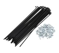 Yvxotrxnk Lot de 36 rayons de vélo 12 G, 185 mm, en acier au carbone, pour réparation de vélo, noir (185 mm)