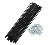 Yvxotrxnk Lot de 36 rayons de vélo 12 G, 185 mm, en acier au carbone, pour réparation de vélo, noir (-205 mm)