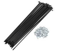 Yvxotrxnk Lot de 36 rayons de vélo 12 G, 185 mm, en acier au carbone, pour réparation de vélo, noir (215 mm)