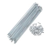 Yvxotrxnk Lot de 36 rayons de vélo 13G pour vélo, 210 mm, kit de sabots de roue de vélo avec rivets, acier au carbone galvanisé, ton argenté pour réparation des roues (167 mm)