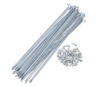 Yvxotrxnk Lot de 36 rayons de vélo 13G pour vélo, 210 mm, kit de sabots de roue de vélo avec rivets, acier au carbone galvanisé, ton argenté pour réparation des roues (195 mm)