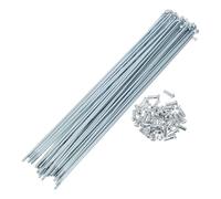 Yvxotrxnk Lot de 36 rayons de vélo 13G pour vélo, 210 mm, kit de sabots de roue de vélo avec rivets, acier au carbone galvanisé, ton argenté pour réparation des roues (219 mm)