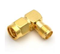 Yvxotrxnk Lot de 5/10 adaptateurs coaxiaux RF SMA mâle vers femelle à angle droit à 90 degrés 50 ohms plaqué or pour extension d'antenne LTE (type 4, 5 pièces)