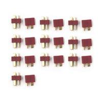 Yvxotrxnk XT30 XT30U XT60 XT60H XT90 EC2 EC3 EC5 T Kit de connecteurs de batterie | Plug banane mâle femelle plaqué or pour pièces RC, batterie Lipo, drone, ESC, voiture, avion (T Plug 10 paires)