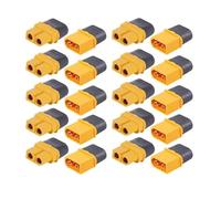 Yvxotrxnk XT60H Connecteur Plug avec boîtier en fourche, 5/10 paires de connecteurs mâles et femelles pour soudure sur batterie LiPo RC, drone, FPV, accessoires de voiture Airplane (5 paires XT60h)