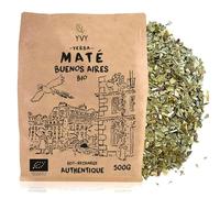 YVY MATÉ Yerba Mate Bio Buenos Aires 500g | Maté Bio, Équitable et Non Fumé | Faible en Poudre, avec Tiges | Maté Authentique | Coupe Typique Argentine | Boisson Caféinée | Goût Intense et Complexe