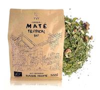 YVY MATÉ Yerba Mate Bio Tropical 500g | BIO, Équitable et Non Fumé | Sans Tige | Maté doux, fruité et tonifiant | Idéal pour consommation quotidienne | Boisson fruitée énergisante