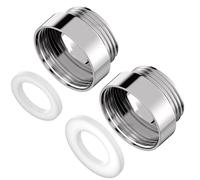 Yvyan Lot de 2 adaptateurs de robinet, filetage intérieur F24 vers filetage extérieur M22, adaptateur d'aérateur, idéal pour aérateur et lavabos (argenté, F24-M22)