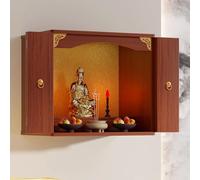 YVYKFZD Autel Bouddhiste Chinois, Table d'autel Murale, Petites Tables d'offrande méditation, Table de sanctuaire personnelles for puja, prières et culte(Teak,60cm/23.6")