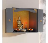 YVYKFZD Autel Bouddhiste Chinois, Table d'autel Murale, Petites Tables d'offrande méditation, Table de sanctuaire personnelles for puja, prières et culte(Gray,60cm/23.6")