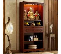 YVYKFZD Autel Bouddhiste, Table d'autel Ouverte, Table d'offrande en Bambou avec Rangement, Tables de sanctuaire Multifonction Tables de méditation pour prières(Open A,70cm/27.5")