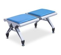YVYKFZD Banc de Salle D'attente 2 Places, Chaises de réception sans accoudoirs, Chaise de Salle d'attente en Similicuir, Banc de réception pour aéroport, Banque, école(Blauw)