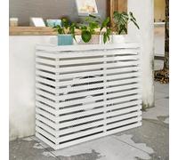 YVYKFZD Cache Climatiseur Exterieur, Cache Climatiseur Extérieur en bois, Couverture De Climatiseur autoportante avec support de fleurs, panneaux de clôture d'intimité, Cache Clim support pour plantes