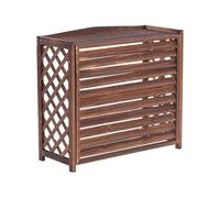 YVYKFZD Cache Climatiseur Exterieur, Cache Climatiseur Extérieur, Support de Fleur de Couverture De Climatiseur en Bois, Cache Clim Panneaux de clôture de confidentialité à persiennes autoportants (C