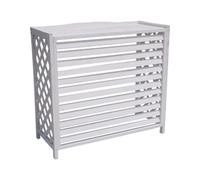 YVYKFZD Cache Climatiseur Exterieur, Cache Climatiseur Extérieur, Support de Fleur de Couverture De Climatiseur en Bois, Cache Clim Panneaux de clôture de confidentialité à persiennes autoportants (C