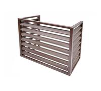 YVYKFZD Cache Climatiseur Exterieur, Couverture De Climatiseur en aluminium robuste, panneaux de Cache Climatiseur Extérieur autoportants, support de fleurs pour Cache Clim à persiennes (Color : Brow