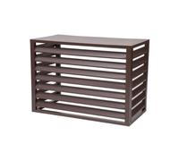 YVYKFZD Cache Climatiseur Exterieur, Couverture De Climatiseur en aluminium robuste, panneaux de Cache Climatiseur Extérieur autoportants, support de fleurs pour Cache Clim à persiennes (Color : Brow