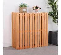 YVYKFZD Cache Climatiseur Exterieur en Bois, Cache Climatiseur Extérieur à Persiennes, Couverture De Climatiseur Autoportante Panneaux de clôture de confidentialité Support de Fleurs (Color : Wood co