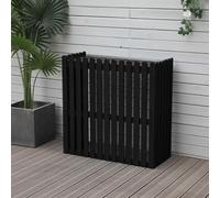 YVYKFZD Cache Climatiseur Exterieur en Bois, Support de Fleur de Couverture De Climatiseur à Persiennes, Cache Climatiseur Extérieur de Confidentialité Autoportants, Cache Clim (Color : Nero, Size :