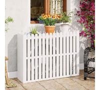 YVYKFZD Cache Climatiseur Exterieur en Bois, Support de Fleur de Couverture De Climatiseur de décoration, Cache Climatiseur Extérieur de confidentialité, Cache Clim Tous Temps (Color : Wit, Size : 4