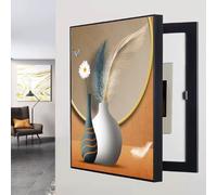 YVYKFZD Couvercle Décoratif de boîte à fusibles, Cache Compteur Electrique caché, Peinture Décorative mural, Cache Tableau Électrique for salon et bureau(Model N,60x80cm/23.6"x31.5")