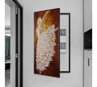 YVYKFZD Couvercle Décoratif, grand Cache Compteur Electrique, couvercles de panneaux électriques muraux, Cache Tableau Électrique créative, for chambre d'entrée(Black K,80x160cm/31.5"x62.9")