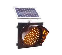 YVYKFZD Feu de Circulation Solaire à LED, Feu de Signalisation feu Clignotant Jaune, Feu Stop and Go étanche IP65 avec boîtier en PC, feu d'avertissement, Feux de Circulation avec Panneau Solaire (Si