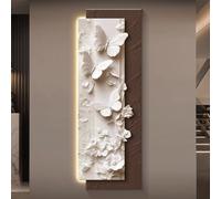 YVYKFZD Peinture Murale 3D Imitation, Décoration Murale en Grès, Sculpture Murales LED, 3D décor d'art Mural créative, Tableau en Relief à Suspendre for entrée Couloir(Brown,50x150cm/19.6"x59.0")