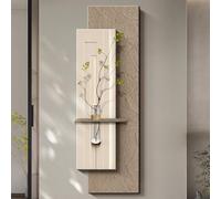 YVYKFZD Peinture Murale 3D, Sculpture Murale LED, Décoration Murales en Grès, 3D décor d'art Mural créative avec Vase et Plante Artificielle for Couloir(Brown b,40x120cm/15.7"x47.2")