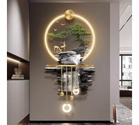 YVYKFZD Peinture Murale 3D, Sculpture Murale LED, Décoration Murales paysagère, Peinture décorative créative avec Suspension en métal, Tableau à Suspendre for l'entrée(Style a,60x120cm/23.6"x47.2")