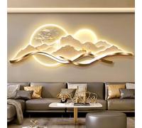 YVYKFZD Peinture Murale 3D, Sculpture Murale LED, Décoration Murales représentant Un Paysage Chinois, for Salon, entrée, Couloir(Style g,100x35cm/39.3"x13.7")