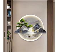 YVYKFZD Peinture Murale 3D, Sculpture Murales avec éclairage LED, Paysage de Décoration Murale, Tableau décoratif créatif for entrée, Couloir ou Chambre(Style d,72x60cm/28.3"x23.6")