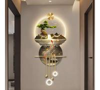 YVYKFZD Peinture Murale 3D, Sculpture Murales avec Pendentif Boule en métal, Décoration Murale créative, Grande Peinture décorative, Tableau à Suspendre for entrée(Style a,50x116cm/19.6"x45.6")