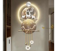 YVYKFZD Peinture Murale 3D, Sculpture Murales avec Pendentif Boule en métal, Décoration Murale créative, Grande Peinture décorative, Tableau à Suspendre for entrée(Style d,60x140cm/23.6"x55.1")