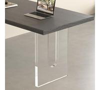 YVYKFZD Pieds de Table en Acrylique en Forme de U, Pieds de Bureau flottants, Pied de Meubles Transparents, Base de Table à Manger de Remplacement Simple, for Bars(Clear,H 2cm/0.7")