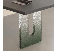 YVYKFZD Pieds de Table en Acrylique en Forme de U, Pieds de Bureau flottants, Pied de Meubles Transparents, Base de Table à Manger de Remplacement Simple, for Bars(Green,H 2cm/0.7")