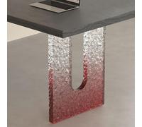 YVYKFZD Pieds de Table en Acrylique en Forme de U, Pieds de Bureau flottants, Pied de Meubles Transparents, Base de Table à Manger de Remplacement Simple, for Bars(Rosso,H 4cm/1.5")