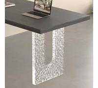 YVYKFZD Pieds de Table en Acrylique en Forme de U, Pieds de Bureau flottants, Pied de Meubles Transparents, Base de Table à Manger de Remplacement Simple, for Bars(Textured,H 2cm/0.7")