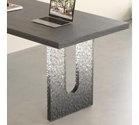 YVYKFZD Pieds de Table en Acrylique en Forme de U, Pieds de Bureau flottants, Pied de Meubles Transparents, Base de Table à Manger de Remplacement Simple, for Bars(Nero,H 2cm/0.7")