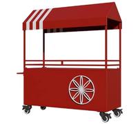 YVYKFZD Stand Marché Chariot ambulant en avec auvent rayé, Chariot de Vente portable, Étal de Marché extérieur, Stand de Marchés mobiles, Présentoir de Marchés(Rosso,100cm/39.3")
