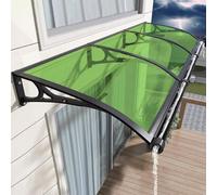 YVYKFZD Store Auvent de Porte, Marquise de Porte d'entrée en Polycarbonate, Toit Abri avec Support en Aluminium et évier, Toit Marquise Terrasse E, Abri Solaire(Green,100x250cm/39 x98)