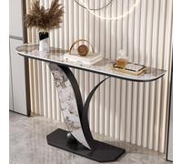 YVYKFZD Table Console étroite, Table d'Entrée Industrielle, Tables d'Appoint Console d'Entrée luxueuses avec Cadre en métal, Longues Consoles Meuble, pour entrée, Salon(Black A,120cm/47.2")