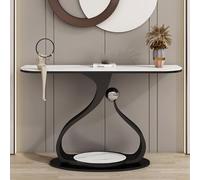 YVYKFZD Table Console Industrielle, Table d'Entrée étroite et Longue, Tables d'Appoint avec Cadre en métal, Console d'Entrée décoratives, Consoles Meuble pour Salon, Chambre(Black A,120cm/47.2")