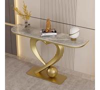 YVYKFZD Table Console Industrielle, Table d'Entrée étroite et Longue, Tables d'Appoint Console d'Entrée Uniques avec Base en métal en Forme de cœur, Consoles Meuble pour Couloir(Gold A,150cm/59.0")