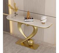 YVYKFZD Table Console Industrielle, Table d'Entrée étroite et Longue, Tables d'Appoint Console d'Entrée Uniques avec Base en métal en Forme de cœur, Consoles Meuble pour Couloir(Gold E,120cm/47.2")