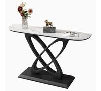 YVYKFZD Table Console Industrielle, Table d'Entrée Industrielle avec Base en métal, Tables d'Appoint Console d'Entrée minimalistes, Consoles Meuble de Couloir, pour Salon, entrée(Black A,120cm/47.2")